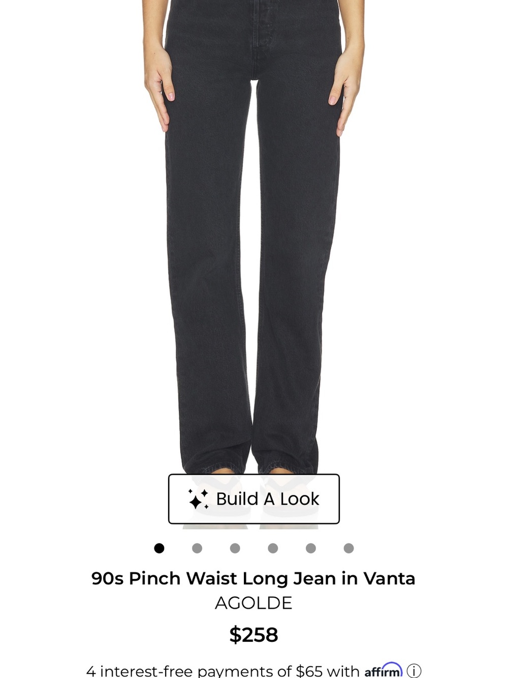 Agolde 90s Pinch Waist Straight Leg Jeans in Vanta Black
